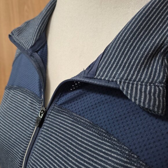 Blue and Gray Striped Xersion quarter-zip top - Picture 3 of 13